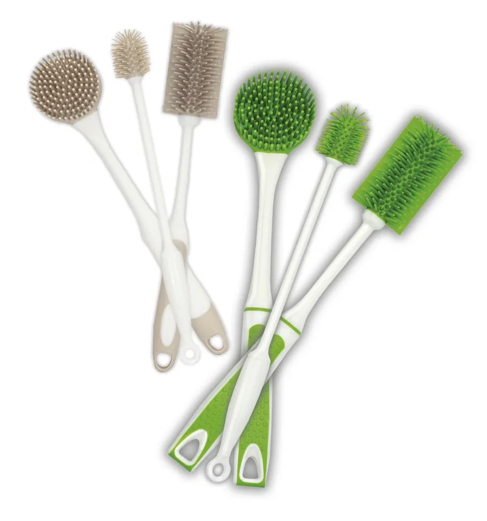 Silikon-Spülbürsten-Set, 3-teilig, Grün