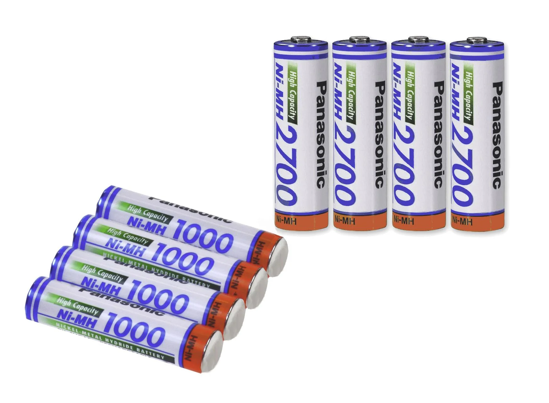 NiMH Mignon (AA) Akkus mit 2700mAh - 4 Stück mit Akkubox