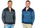 Pullover, Farbe grau mit Blockstreifen, Gr.XL
