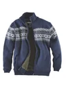 Strickjacke mit Berberfleece, Farbe marine, Gr.2XL