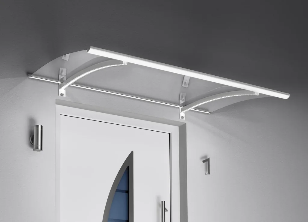 Pultvordach mit LED-Technik, 1500 x 900 x 220 mm, Farbe weiß