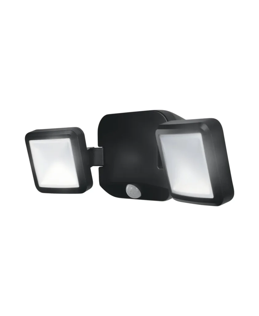 Batteriebetriebenes LED Outdoor Doppel-Flutlicht mit Bewegungsmelder