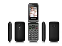 Mobiltelefon PowerTel M6750 klappbar, SOS Knopf und Ladeschale