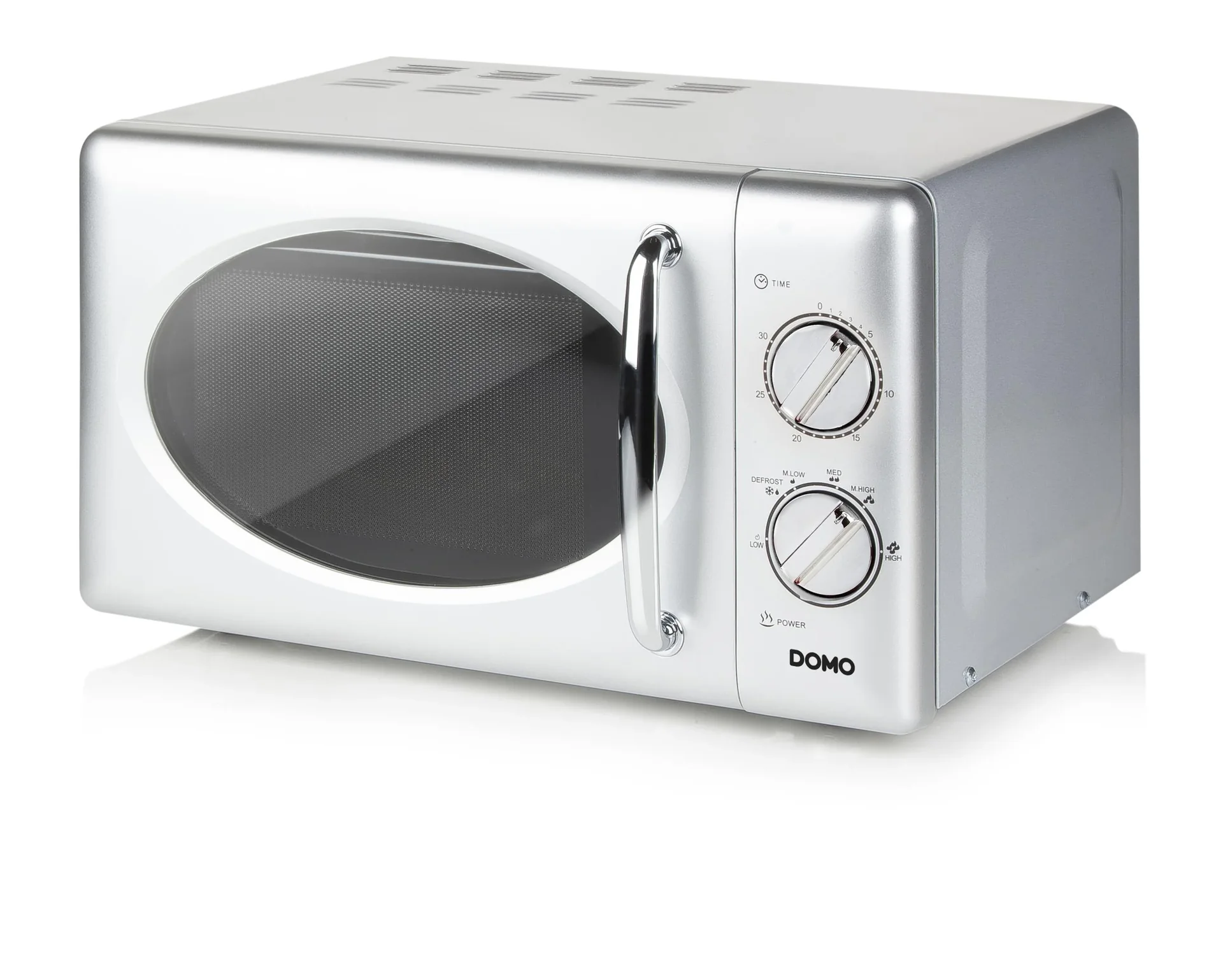 Mikrowelle "DO3020", mit Auftaufunktion und Timer, 20 Liter, 6 Leistungsstufen, Silberfarben, 700 Watt