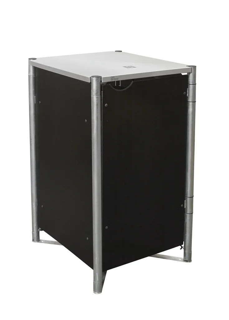 Mülltonnenbox 240 Liter, Kunststoff, Schwarz, 1er