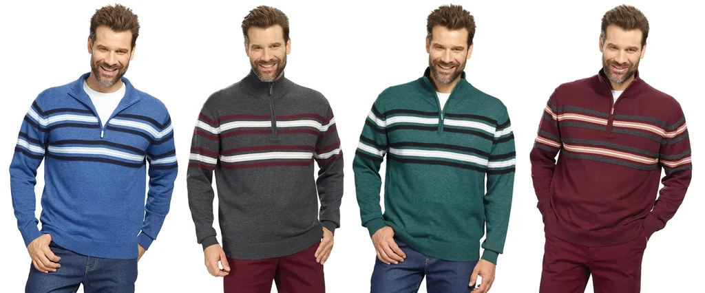 Pullover mit Streifen, Farbe blau, Gr.M