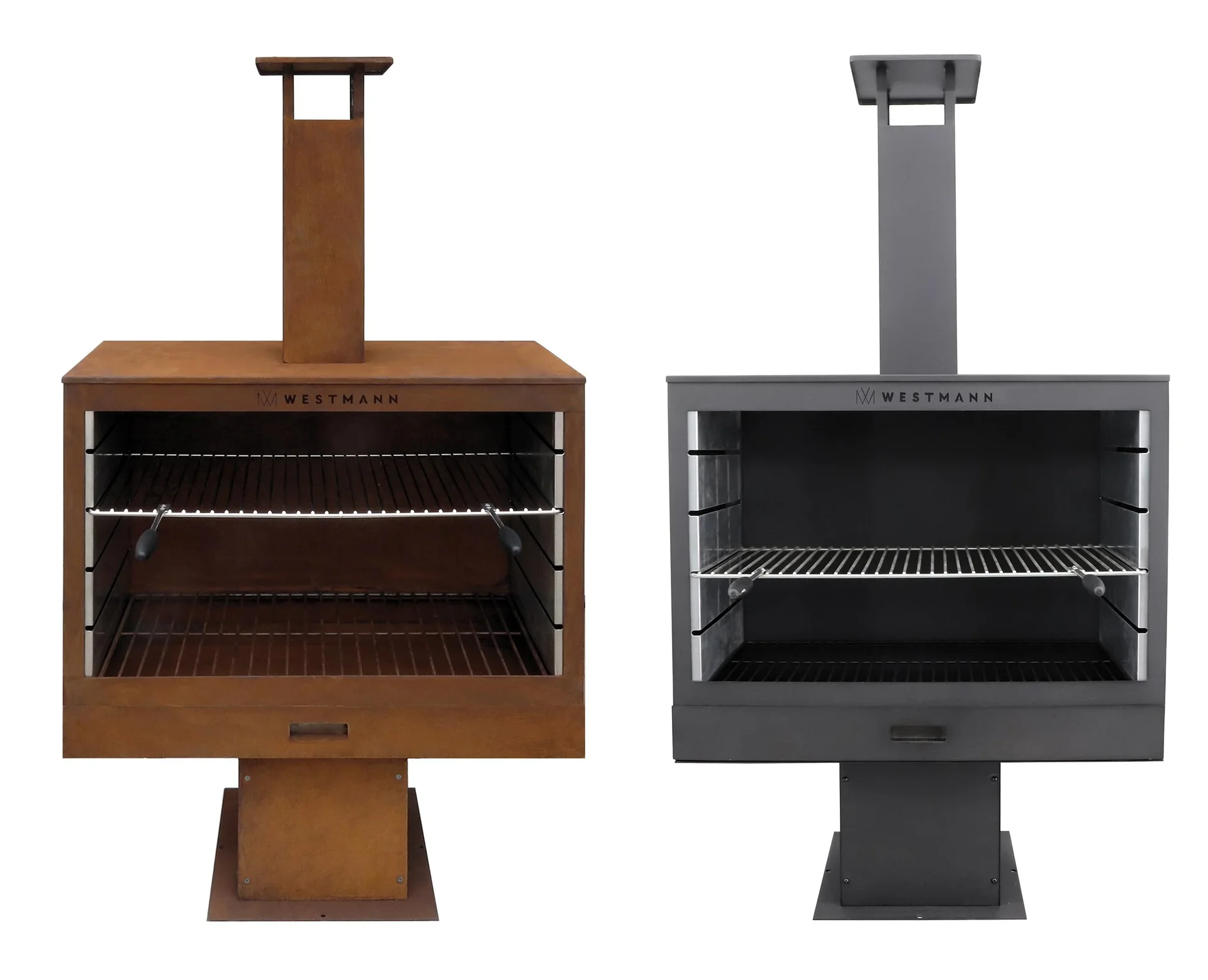 Grill und Kaminofen schwarz