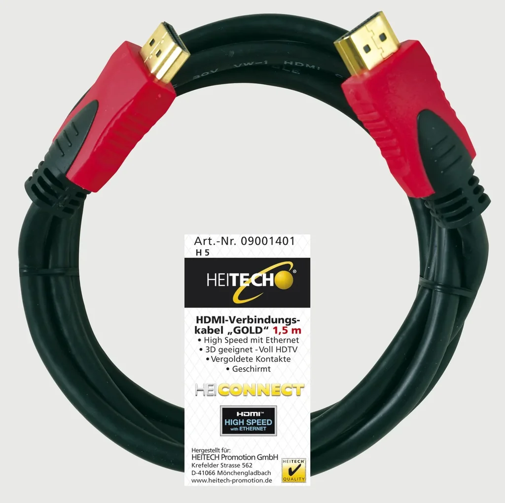 HDMI Verbindungskabel "Gold", 5m