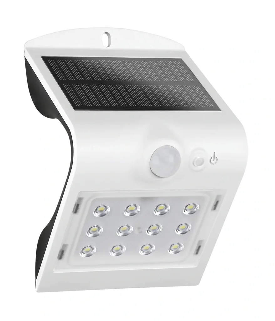 Solar LED Leuchte mit Bewegungsmelder, weiß