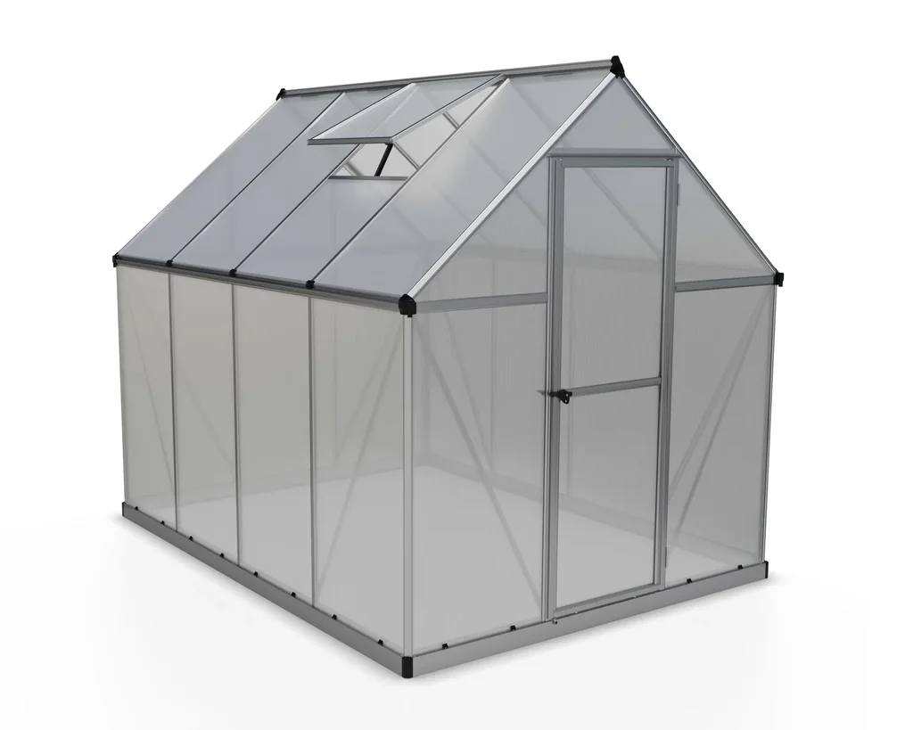 Gewächshaus „Mythos“, Aluminium, Silberfarben, 247 x 185 x 208 cm