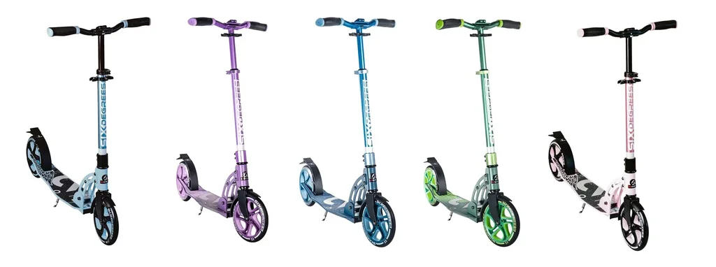 Aluminium Scooter mit Klappmechanismus und Ständer, 205 mm, ABEC 7, höhenverstellbar, grün