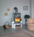 Kaminofen - Avenso ECOplus 6 kW - Kacheln creme-weiss