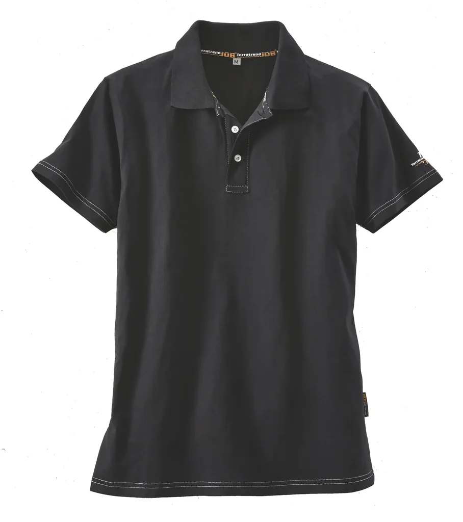 Poloshirt mit Aufdruck, Farbe schwarz, Gr.M