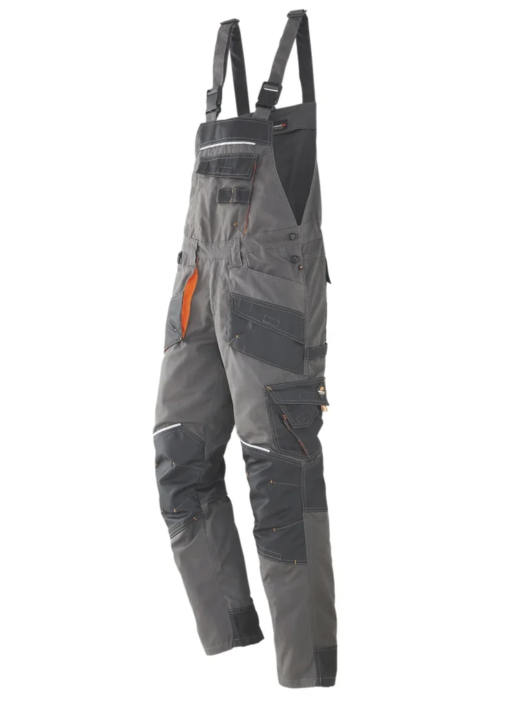 Latzhose, Farbe grau/schwarz, Gr.58