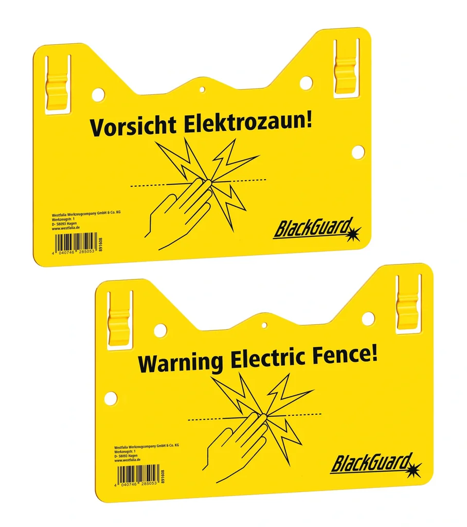 Warnschild hook - in DE/EN 2-seitig bedruckt 5er Set