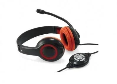 Headset USB 2m Kabel, Mikro, Fernbedienung Stereo rot