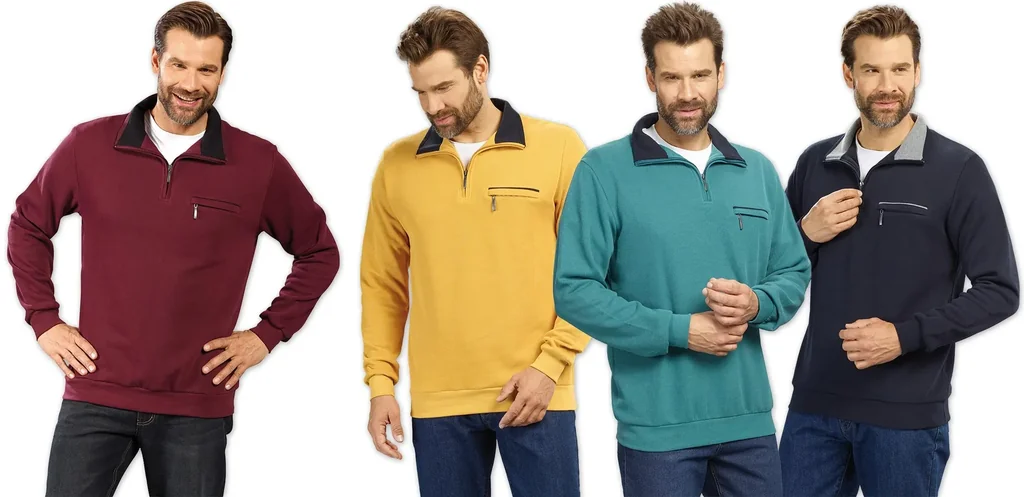 Sweatshirt mit Reißverschluß, Farbe gelb, Gr.L