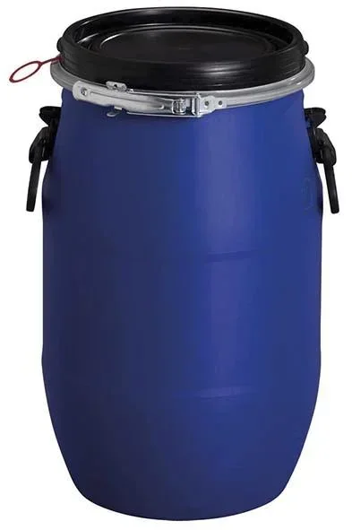 Kunststoff Fass mit Deckel, Spannring und Tragegriffen, PE, 60 l
