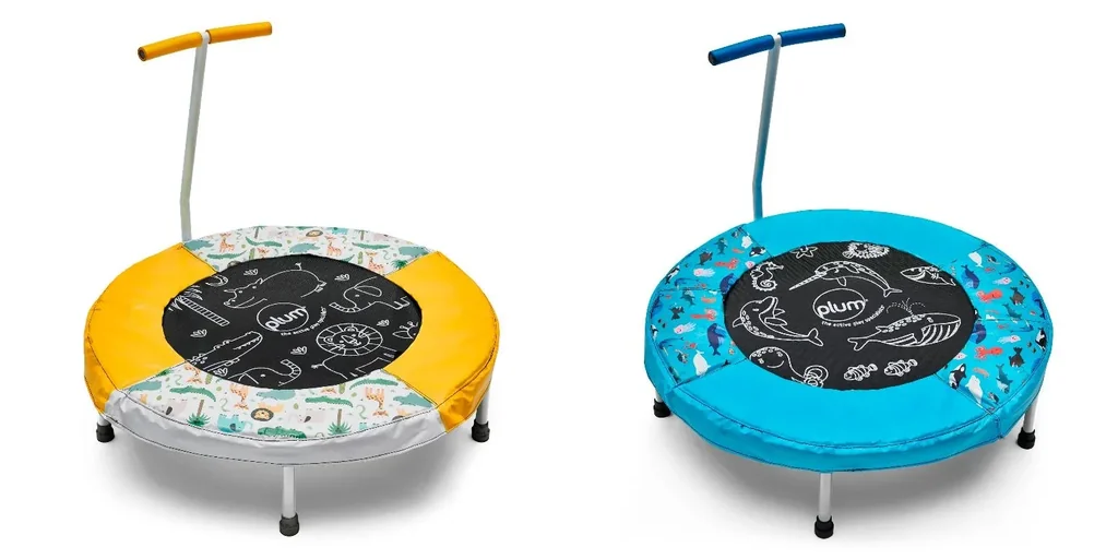 Trampolin Junior Bouncer Meeres-Sound, In- und Outdoor-Trampolin für Kinder, Haltegriff, Durchmesser 81 cm, rund