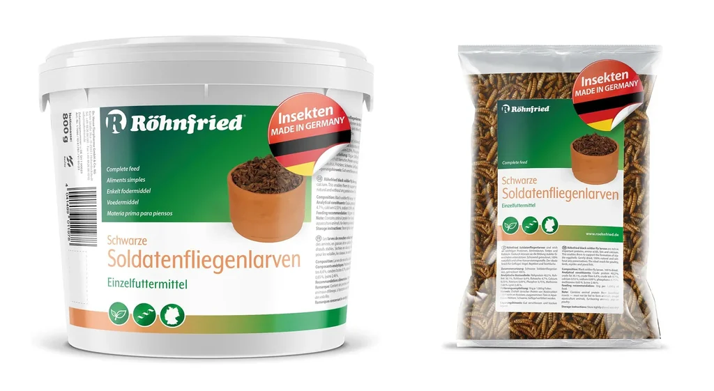 Soldatenfliegen-Larven, getrocknet, im Folienbeutel, 1000 g