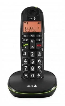 Analoges DECT-Telefon PhoneEasy 100w schwarz mit Telefonbuch bis zu 20 Einträgen