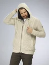 Strickjacke mit Berberfleece, Farbe beige/braun, Gr.M