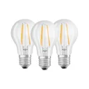BASE FILAMENT LED Lampe mit 7 Watt, E27, warmweiß, klar - 3 Stück