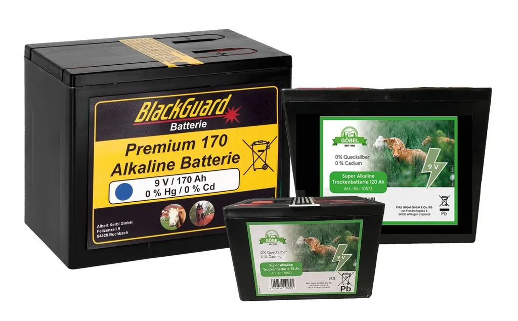 Weidezaunbatterie Premium 170, 9 Volt - Alkaline