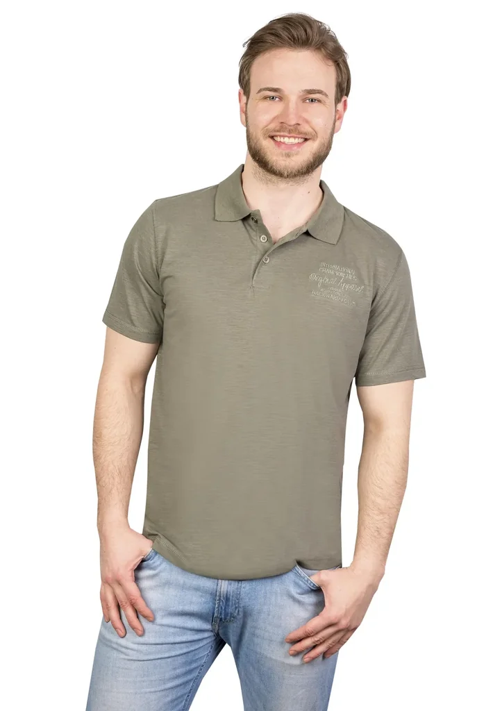 Poloshirt mit Knopfleiste, Farbe khaki, Gr. 3XL