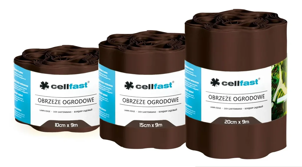 Rasenkante braun 20cm hoch und 9m lang