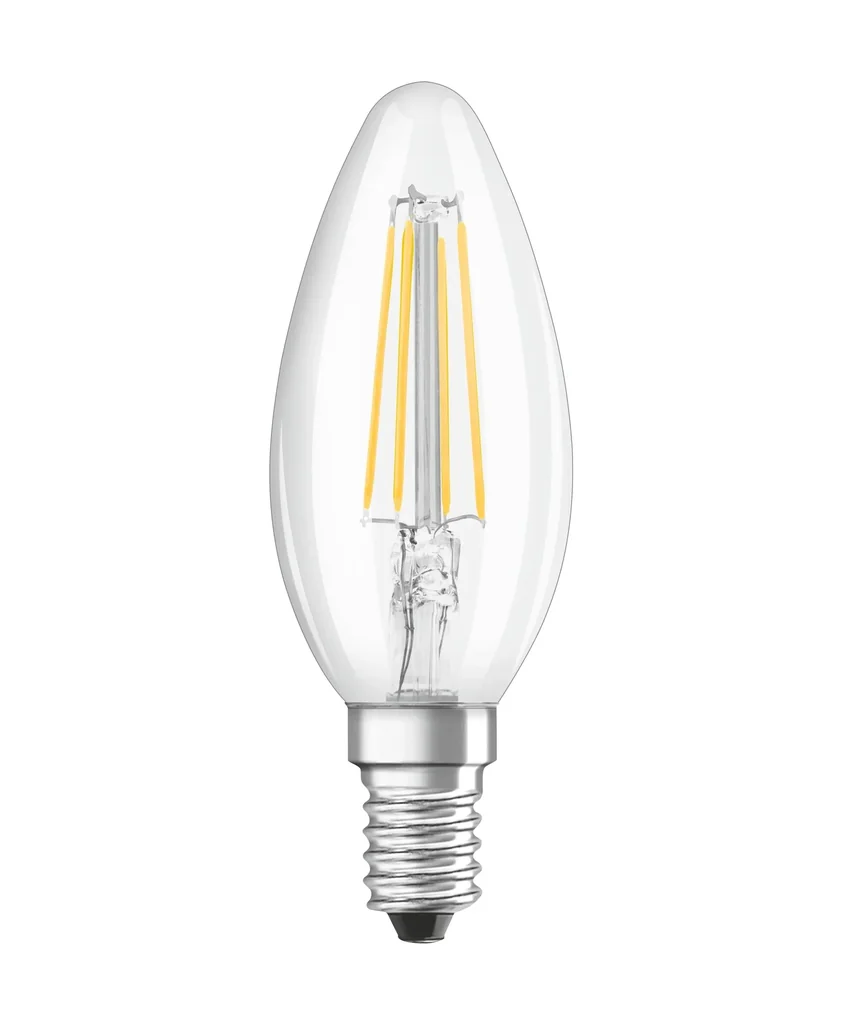 LED SUPERSTAR FILAMENT Kerze mit 5 Watt, E14, kaltweiß, klar, dimmbar