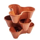 Pflanztöpfe, Pflanzturm, stapelbar, Terrakotta, 3er-Set