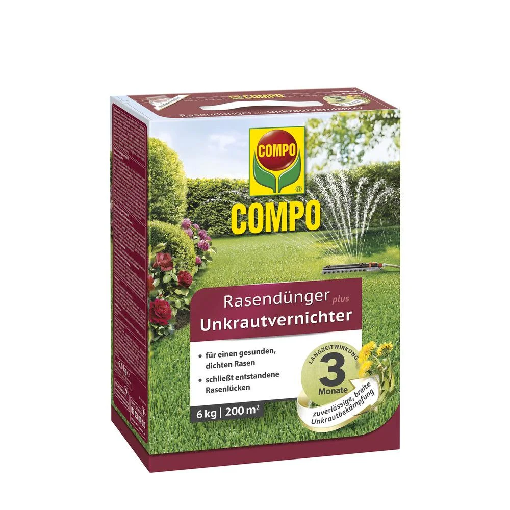 Rasendünger mit Unkrautvernichter, 6 kg für 200 m²