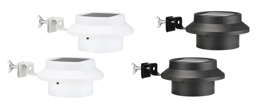 LED Solar Dachrinnenleuchten, 2er Set, weiß