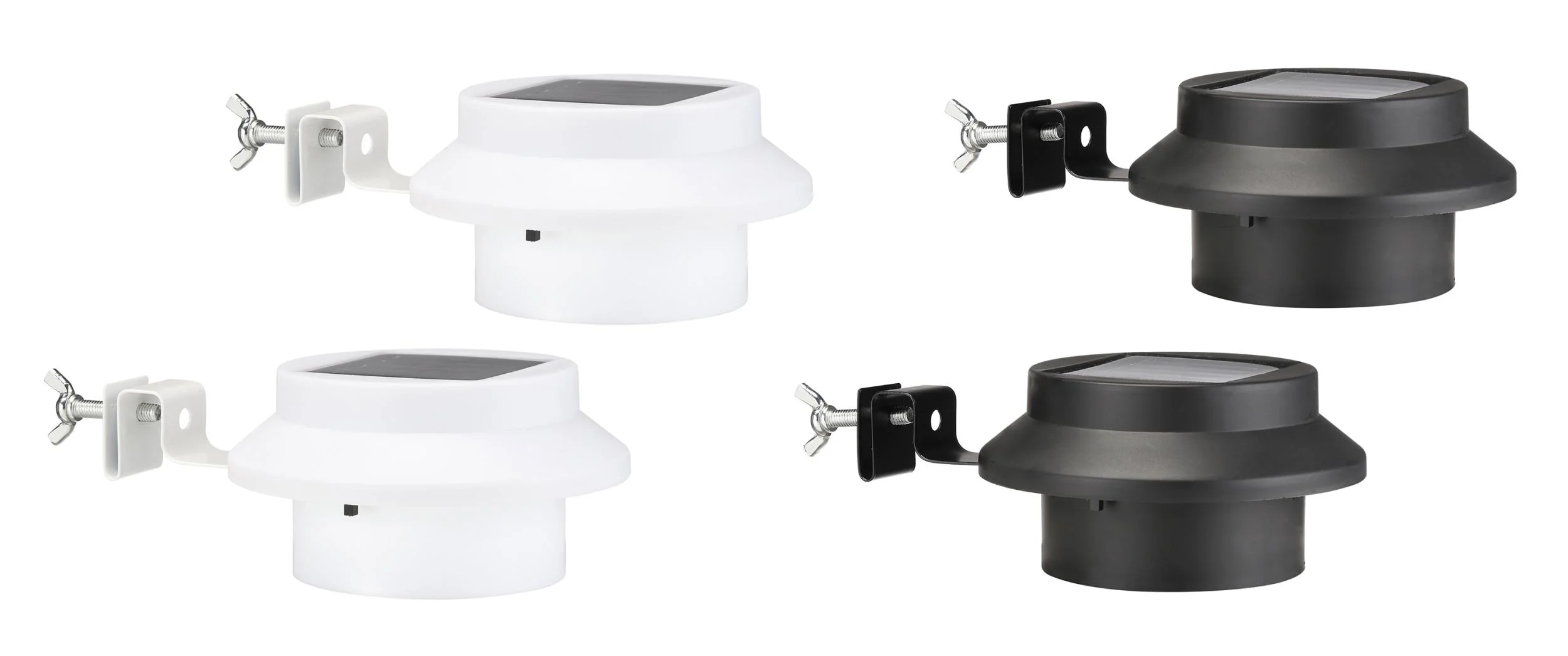 LED Solar Dachrinnenleuchten, 2er Set, weiß