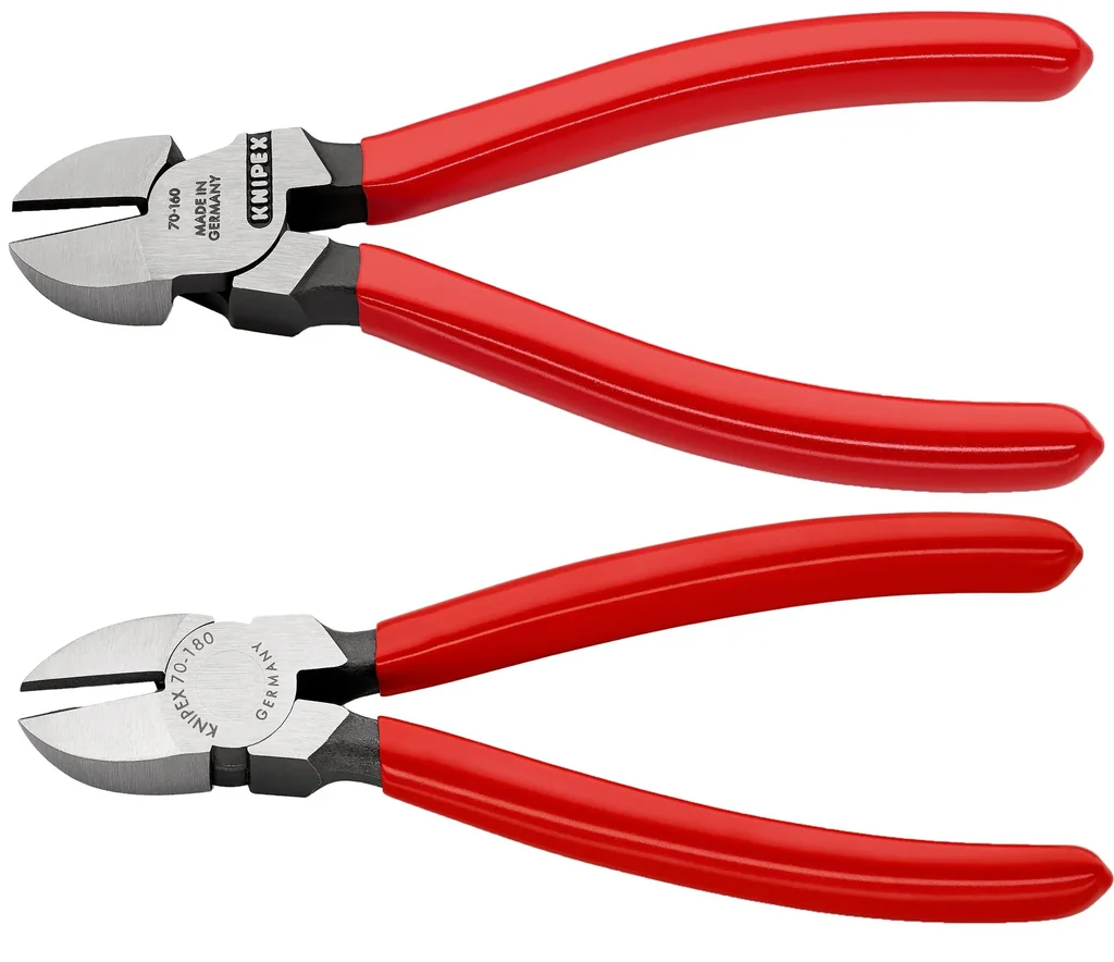 Seitenschneider mit Kunststoff überzogen schwarz atramentiert poliert 180 mm Schneide mit Facette