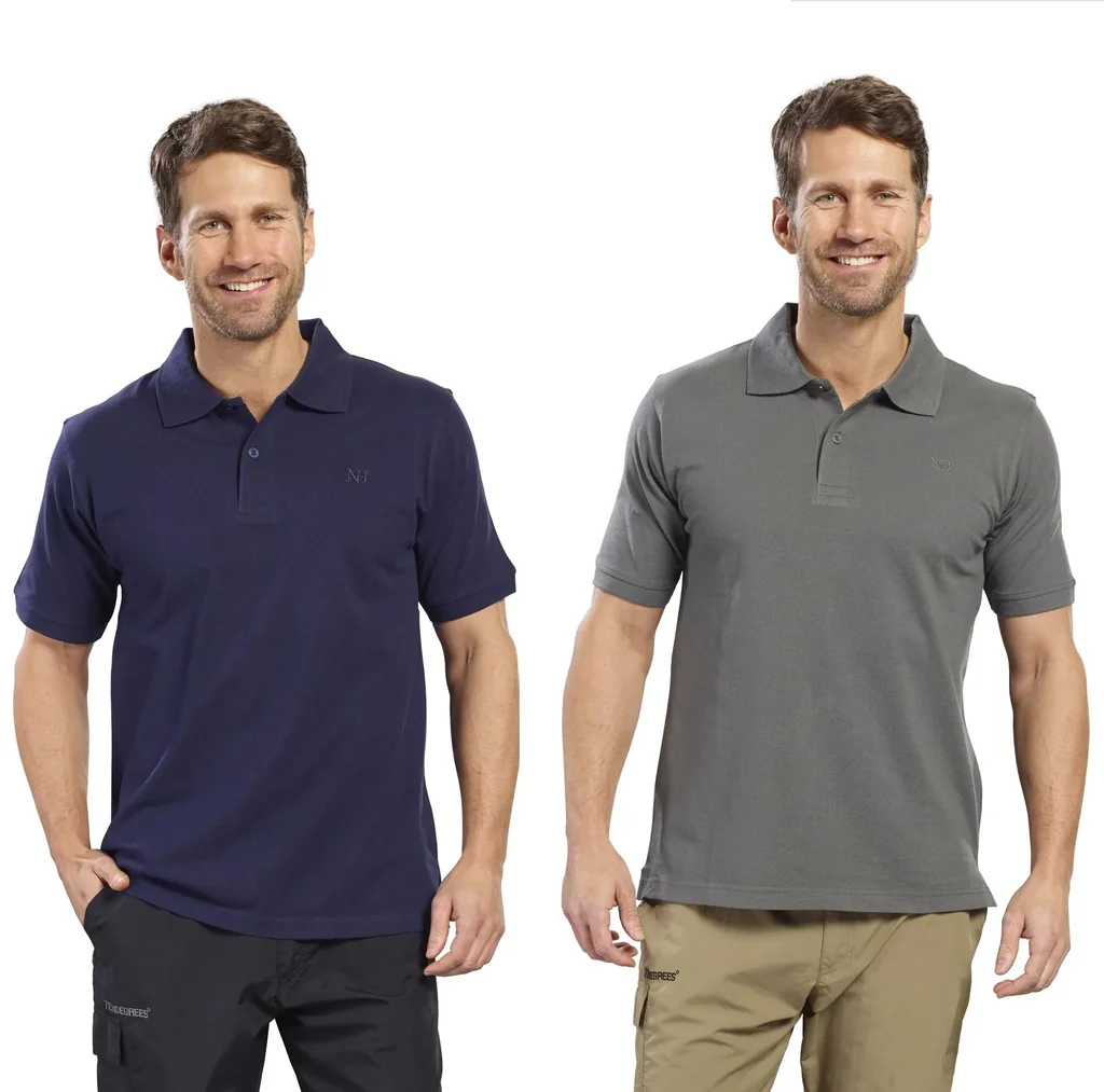 Poloshirt geknöpft, Farbe marine melange, Gr.M