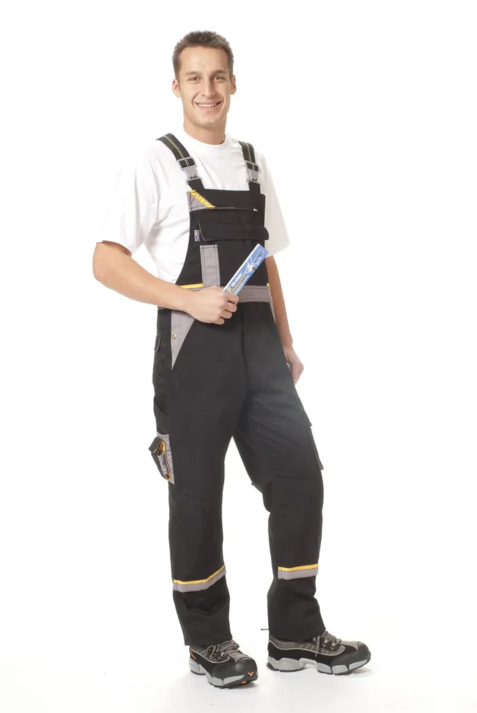 Arbeits Latzhose, Farbe schwarz/grau, Gr.56