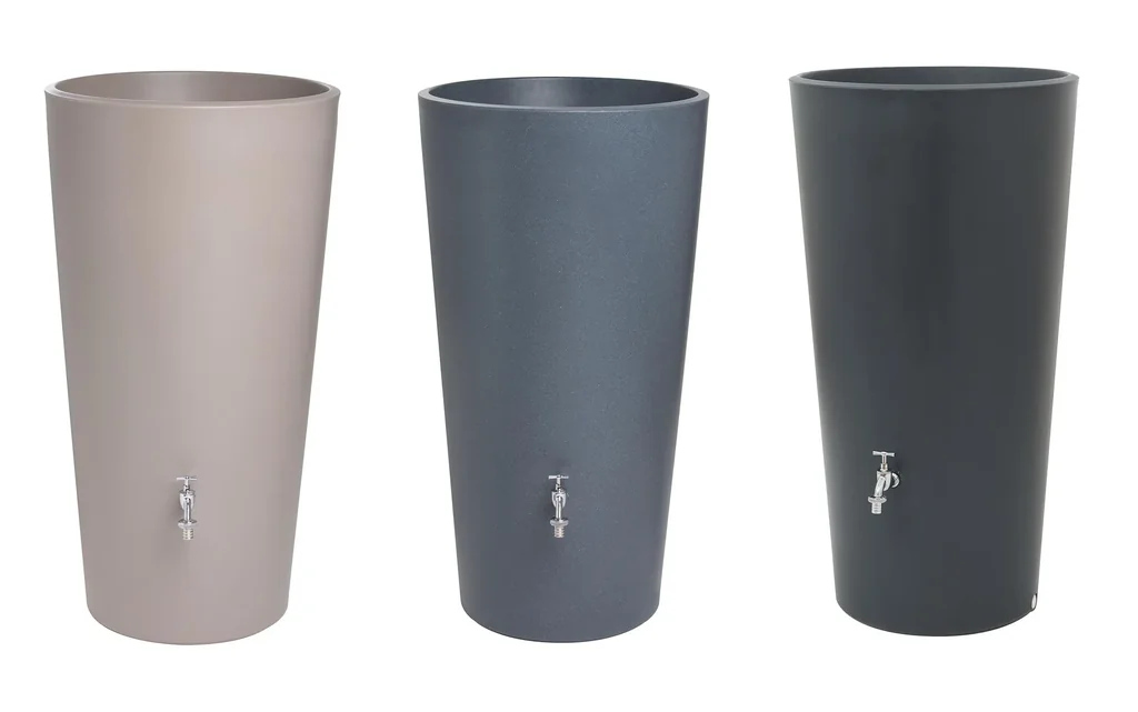 Regenspeicher "Rainbowl Flower" 150 L betongrau