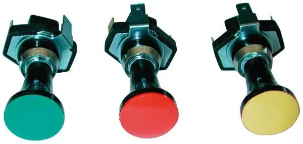 Zugschalter ( Knopf grün ) 12V / 2 W, zum Einbau ins Armaturenbrett