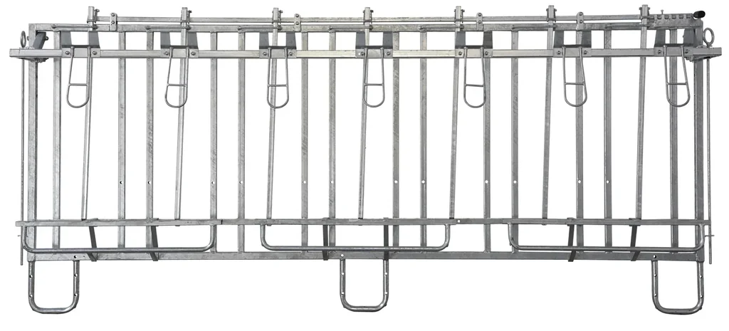 Fanggitter mit 7 Fressplätzen für modulare Zaunaufstallung