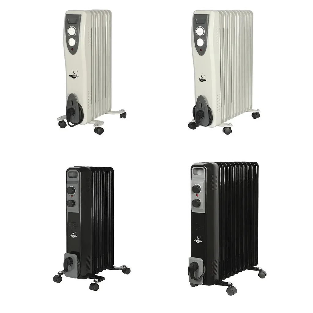 Mobiler Ölradiator, schwarz, 7 Rippen