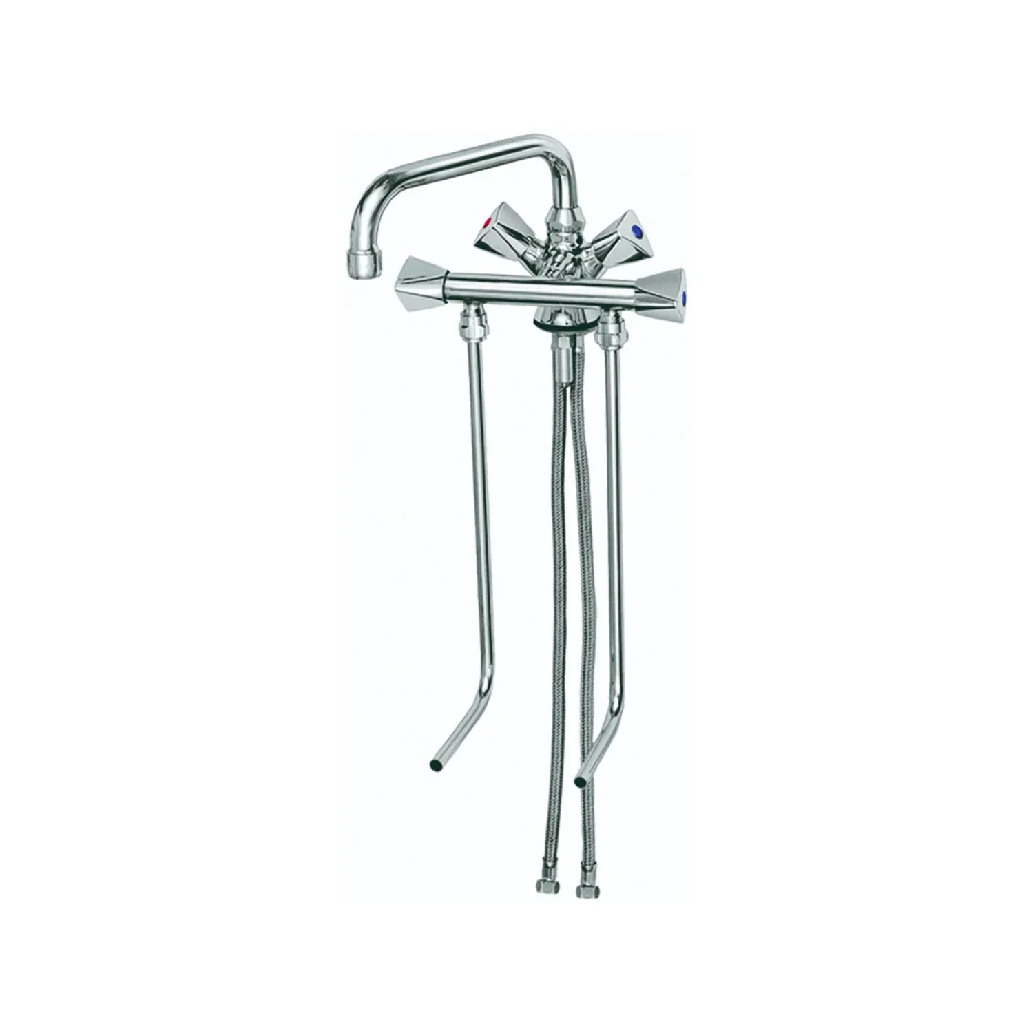 Wasserhahn, Küchenarmatur, Wasserarmatur - Mischbatterie, Model „BRUSE“, für 2 Becken Hochdruck