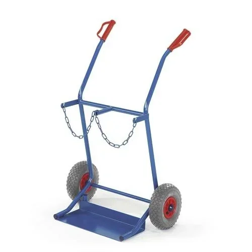 Stahflaschenwagen mit Luftbereifung 260 mm für 2 Flaschen groß