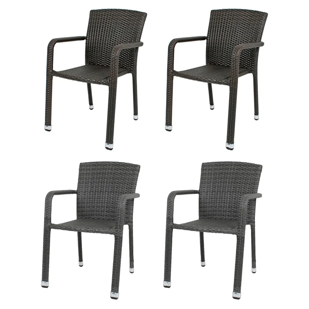 2 x Stapelstuhl "Getafe" dunkelgrau
