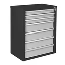 Schubladenschrank / Werkzeugschrank mammut, 7 Schubladen, RAL 7016 / 7035