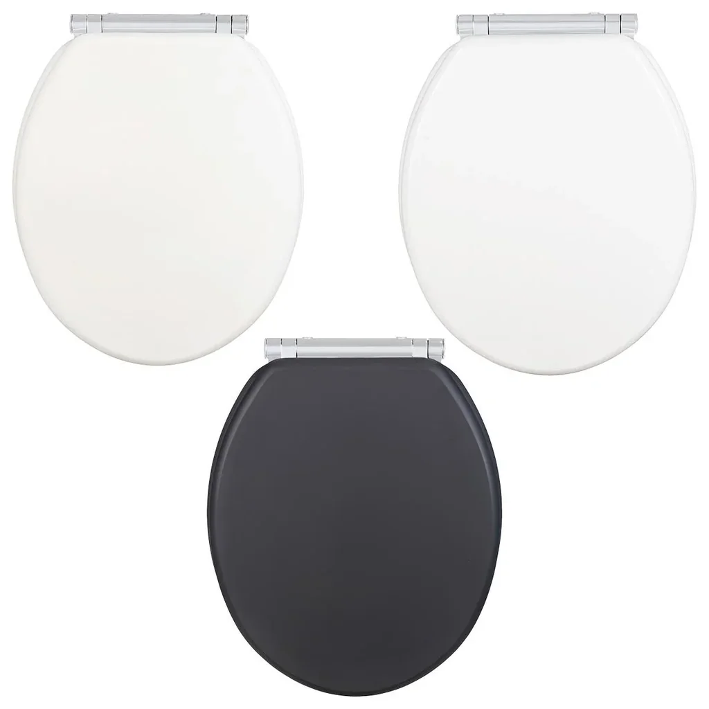 WC-Sitz Morra Weiß glänzend, Universalform, aus massivem MDF