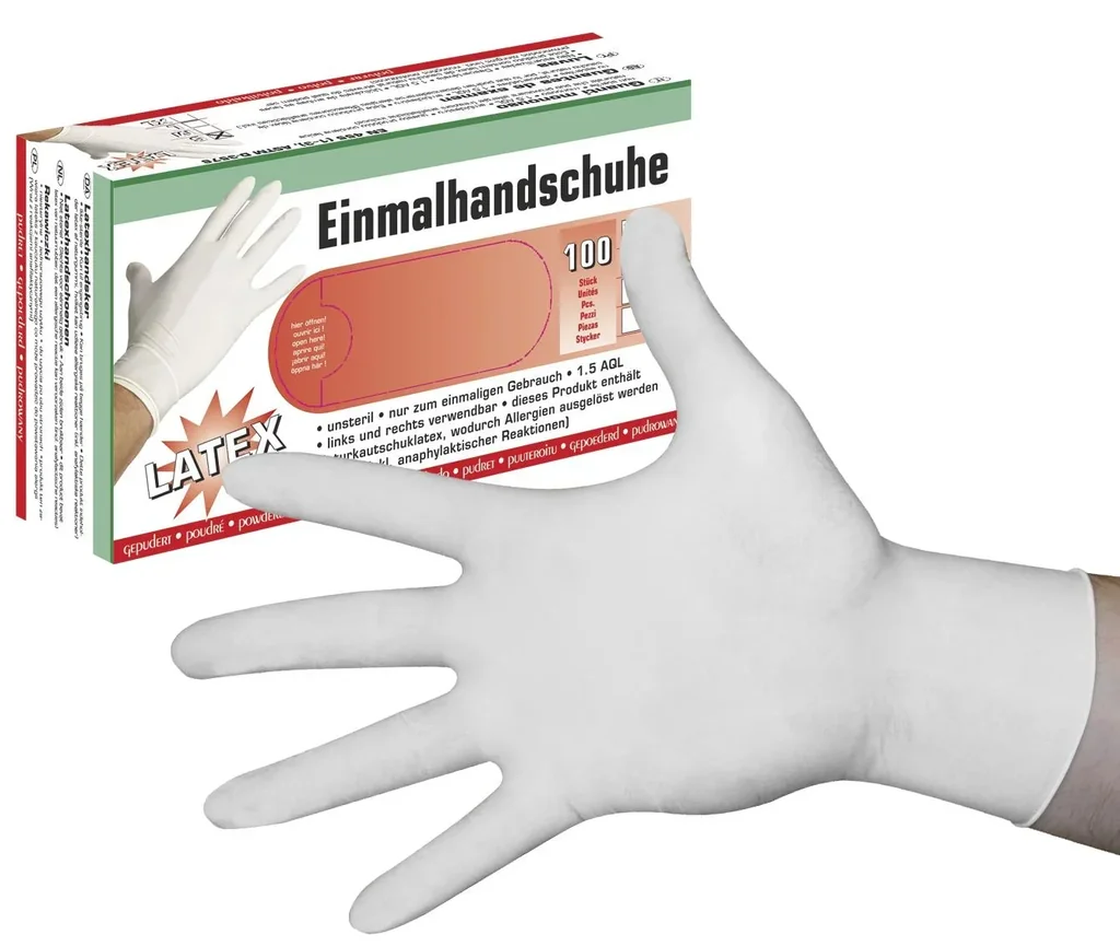 Latexhandschuhe, leicht gepudert, Gr. S , 100 St.