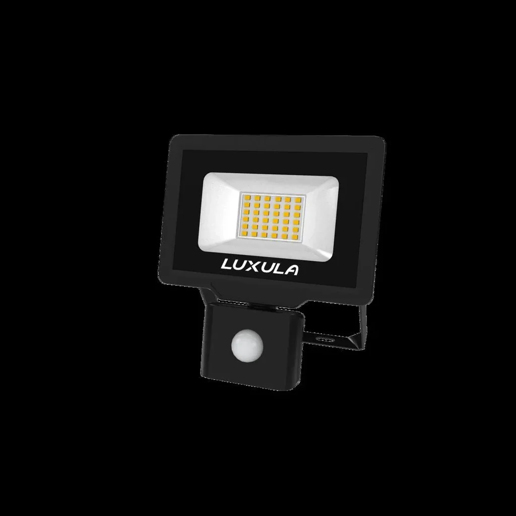 LED-Fluter in schwarz mit Bewegungsmelder bietet 30 W, 3000 K (warmweiß), 3000 lm & IP65 Schutz