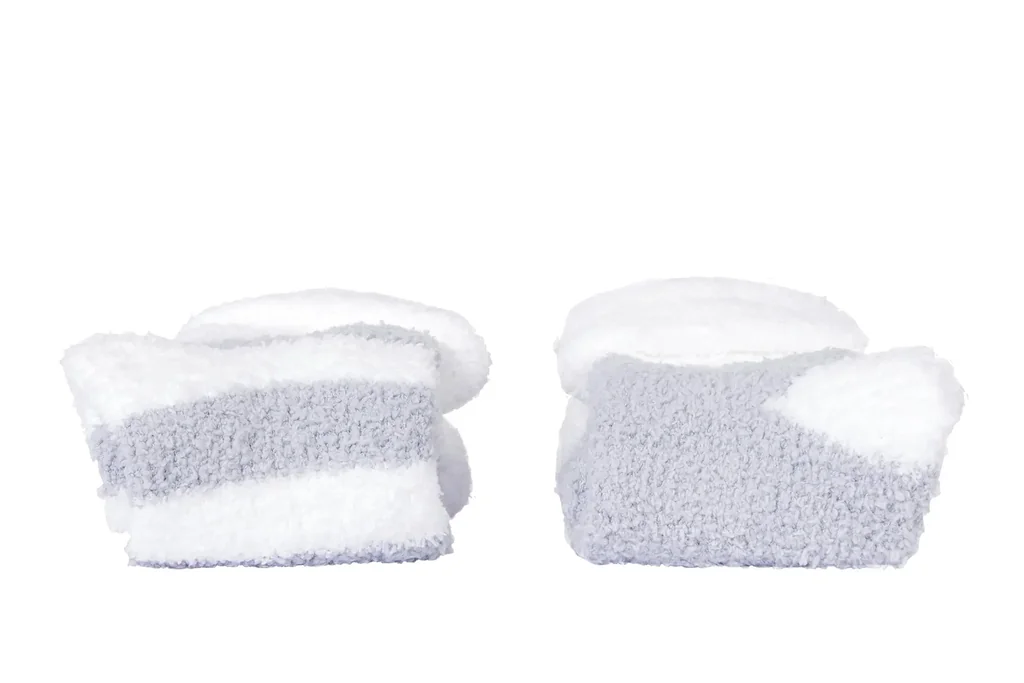 Kuschelsocke für Damen, Farbe grau/wollweiß, Gr.39/42